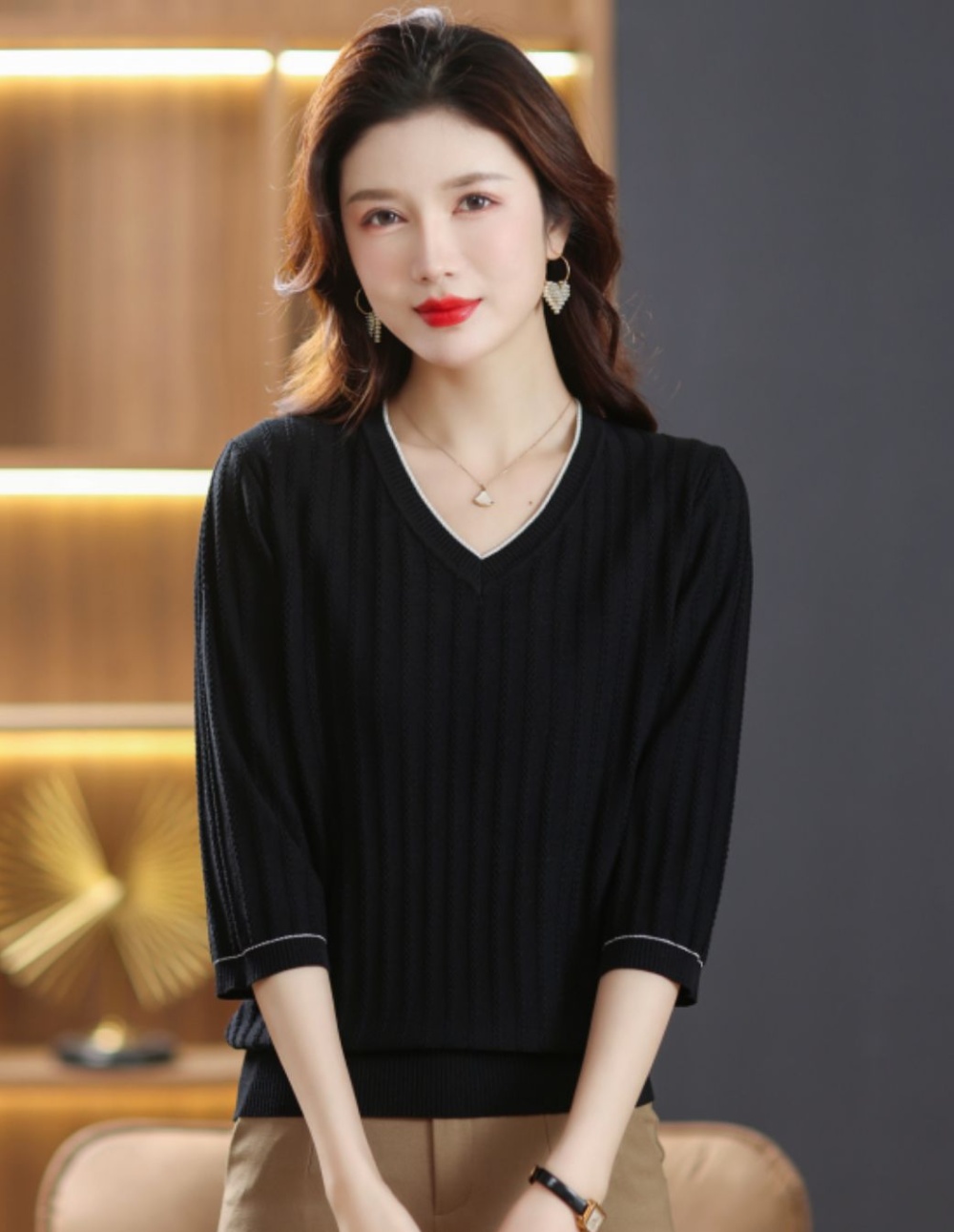 Loose Western style sweater thin T-shirt for women