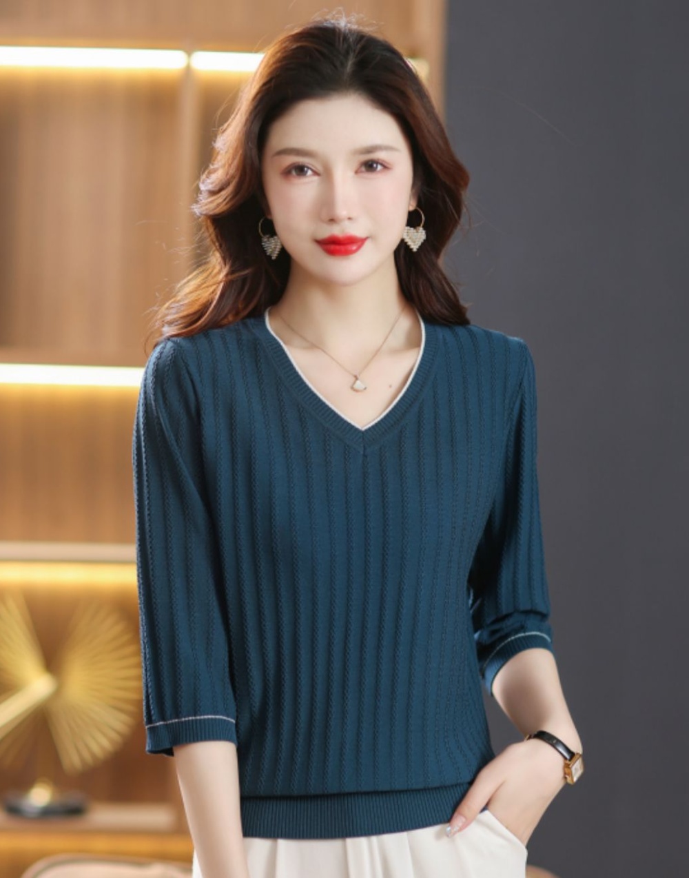Loose Western style sweater thin T-shirt for women