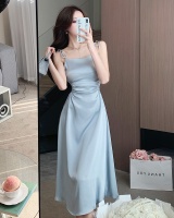 Hollow sling satin Chinese style tender summer dress