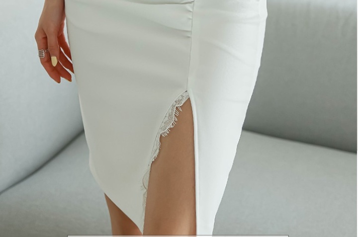 Slim folds summer lace split package hip dress