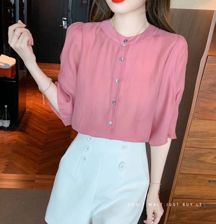 Short sleeve small shirt chiffon shirt for women