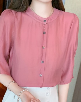 Short sleeve small shirt chiffon shirt for women