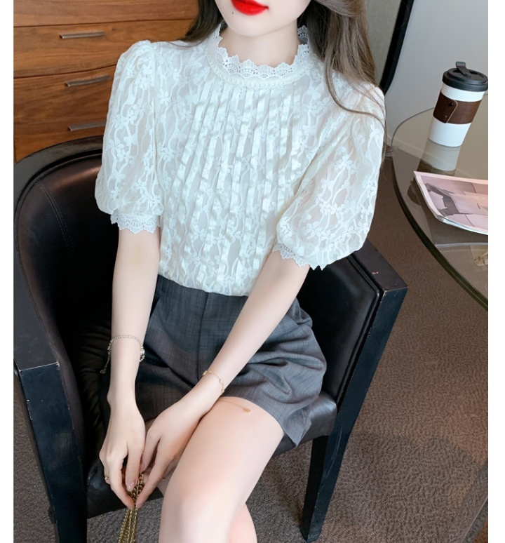 Lace chiffon shirt temperament small shirt for women