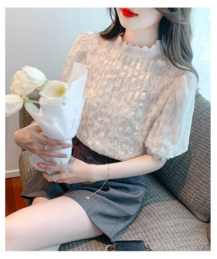 Lace chiffon shirt temperament small shirt for women