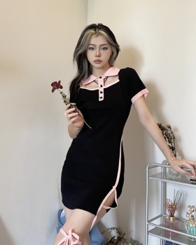 Fashion hollow package hip knitted dress for women