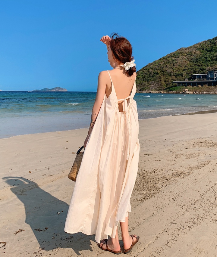 Irregular sleeveless dress summer beach dress for women