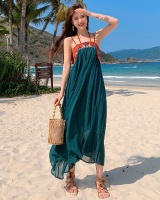 Retro national style long dress embroidery summer dress