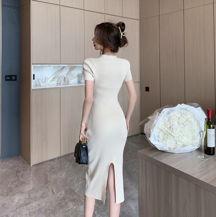 Summer package hip long dress knitted France style dress for women