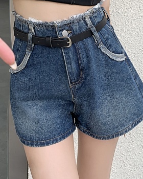 Slim loose short jeans wide leg all-match shorts for women