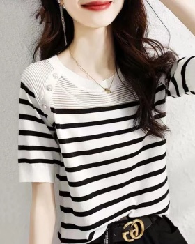 Summer Korean style sweater temperament tops for women