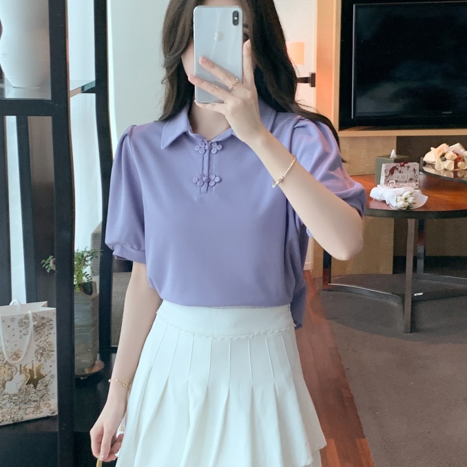 Pullover slim small shirt Chinese style shirt
