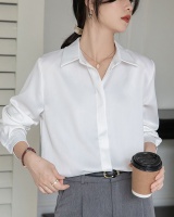 Long sleeve commuting shirt all-match satin tops