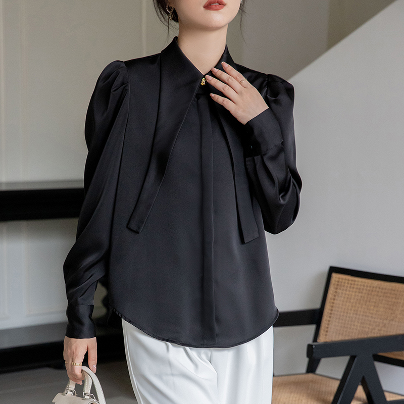 Large collar long sleeve shirt loose tops for women