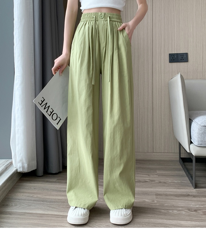 Straight spring and summer casual pants high waist wide leg pants
