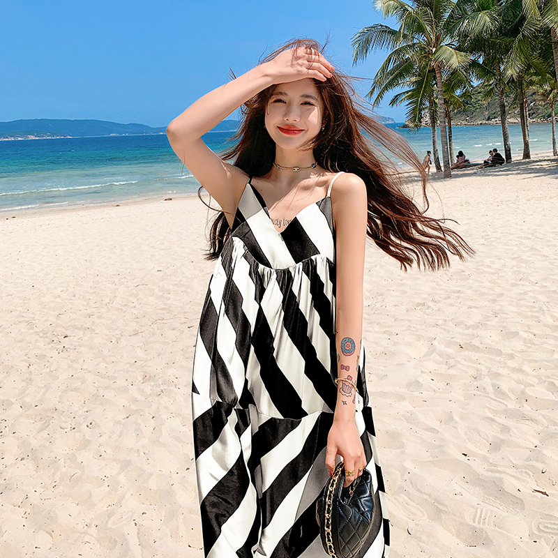 Sandy beach seaside long dress summer vacation dress