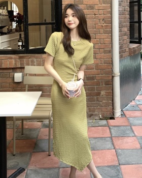 Short sleeve dress Korean style long dress