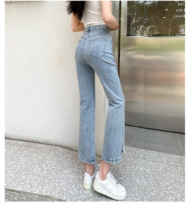 High waist fashionable nine pants denim long pants for women