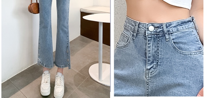 High waist fashionable nine pants denim long pants for women