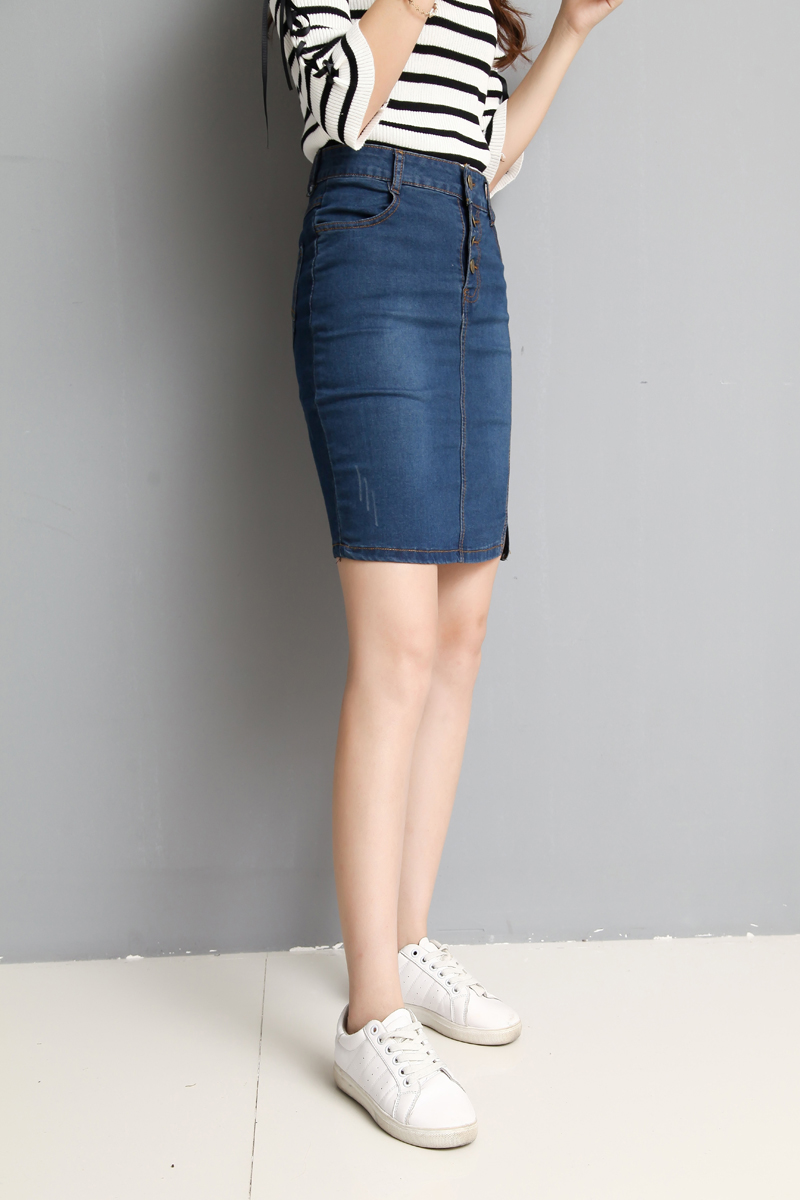 Slim denim skirt elasticity short skirt for women