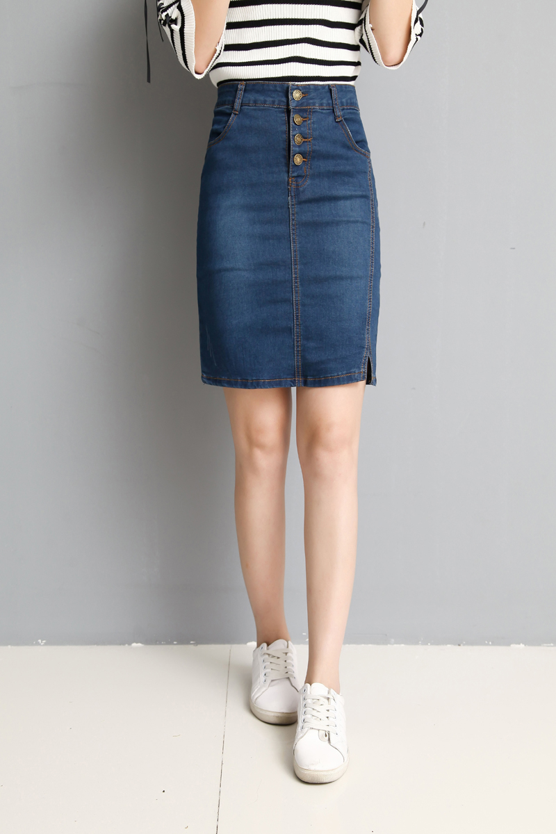 Slim denim skirt elasticity short skirt for women