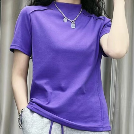 Short pure cotton tops Western style T-shirt for women