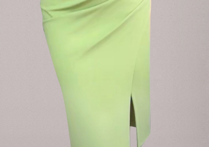 Floral green splice summer package hip split dress