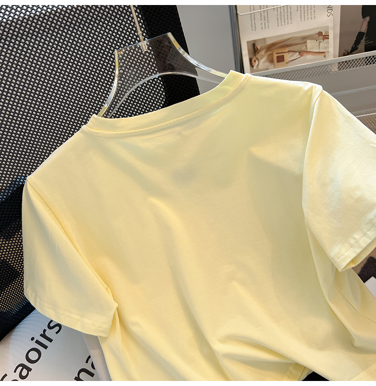 Short sleeve round neck tops fashion T-shirt for women