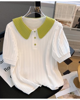 Chiffon shirt short sleeve tops for women