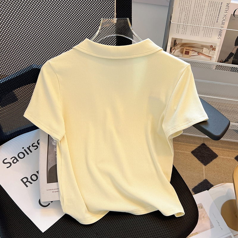 Summer pure cotton slim T-shirt short sleeve V-neck shirts