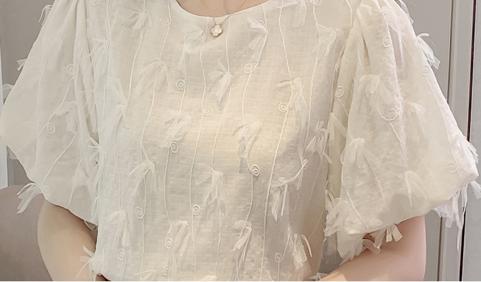 Short sleeve tassels shirt Korean style tops for women