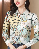 Silk long sleeve Western style real silk shirt for women