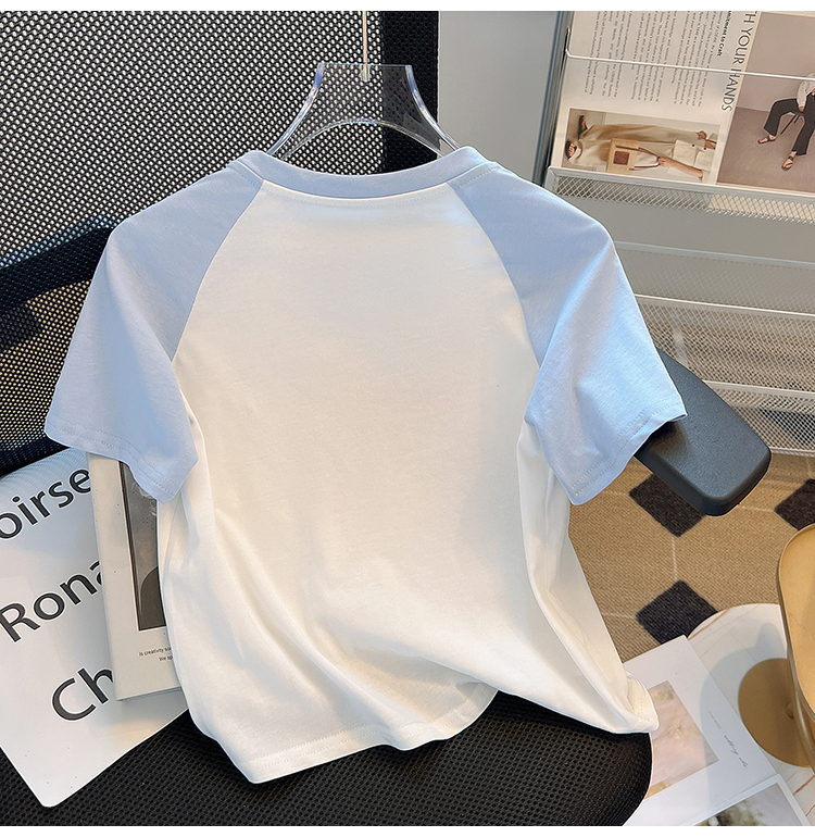 White mixed colors T-shirt short sleeve tops