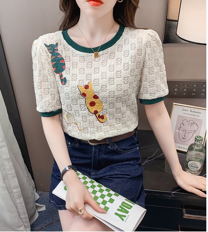 College style small shirt short sleeve tops for women