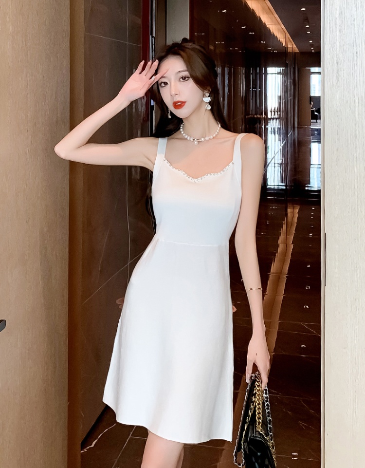 Korean style knitted high waist long dress