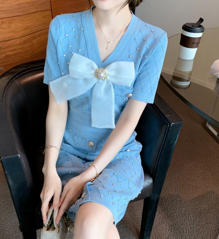 Short sleeve long dress Korean style dress for women