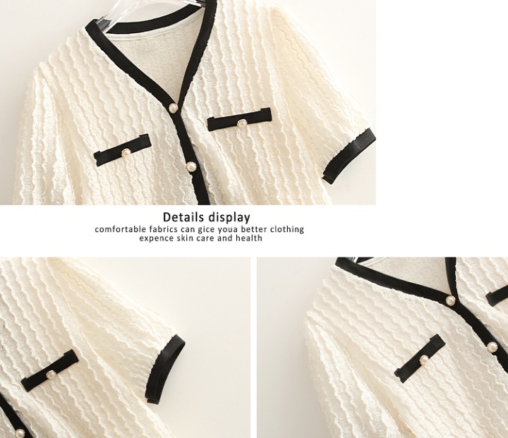 Korean style temperament V-neck knitted cardigan