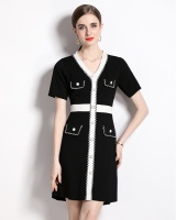Fashion and elegant knitted France style slim ladies dress