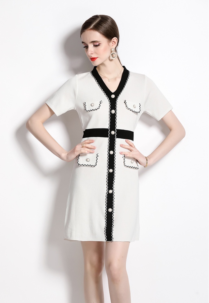 Fashion and elegant knitted France style slim ladies dress