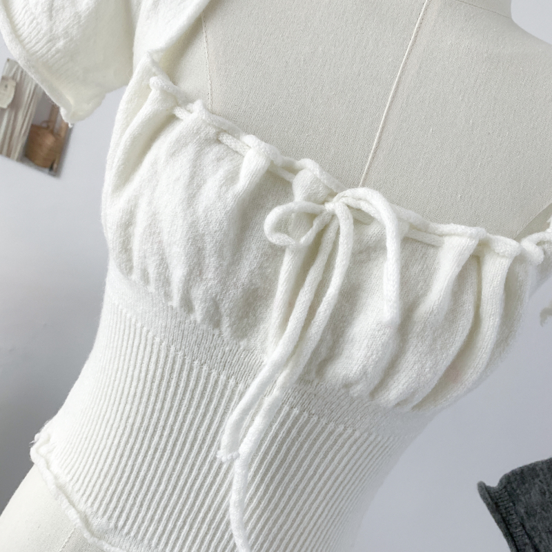 Short knitted bottoming shirt summer tops for women