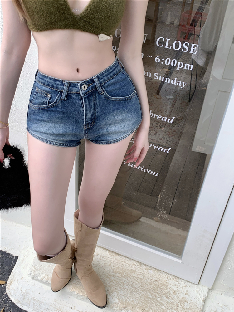 Slim Korean style jeans summer high waist shorts for women