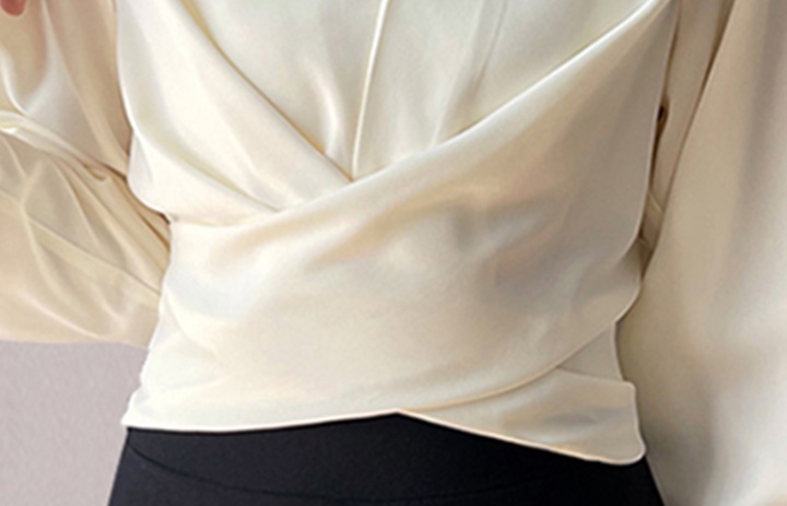 Long sleeve cross tops V-neck shirt for women