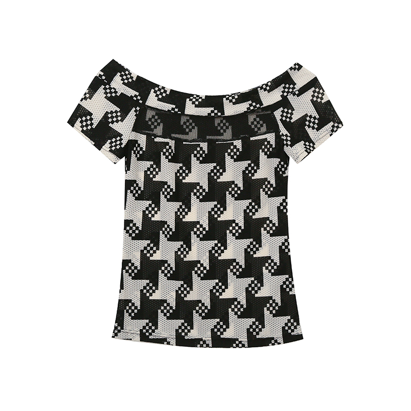 Hollow short sleeve tops summer small shirt for women