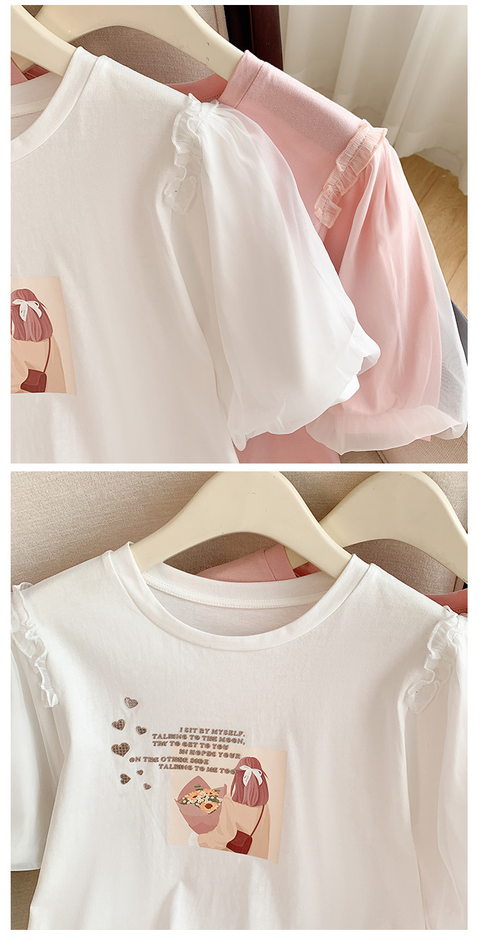 Short sleeve Western style T-shirt fashion tops for women