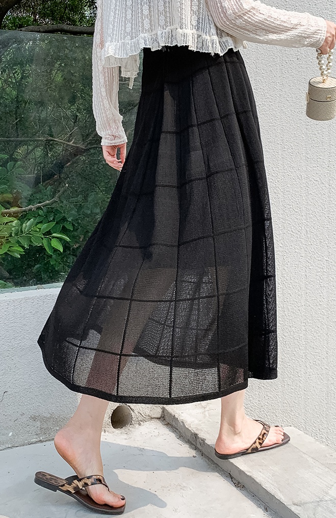 Korean style breathable long skirt lace skirt for women