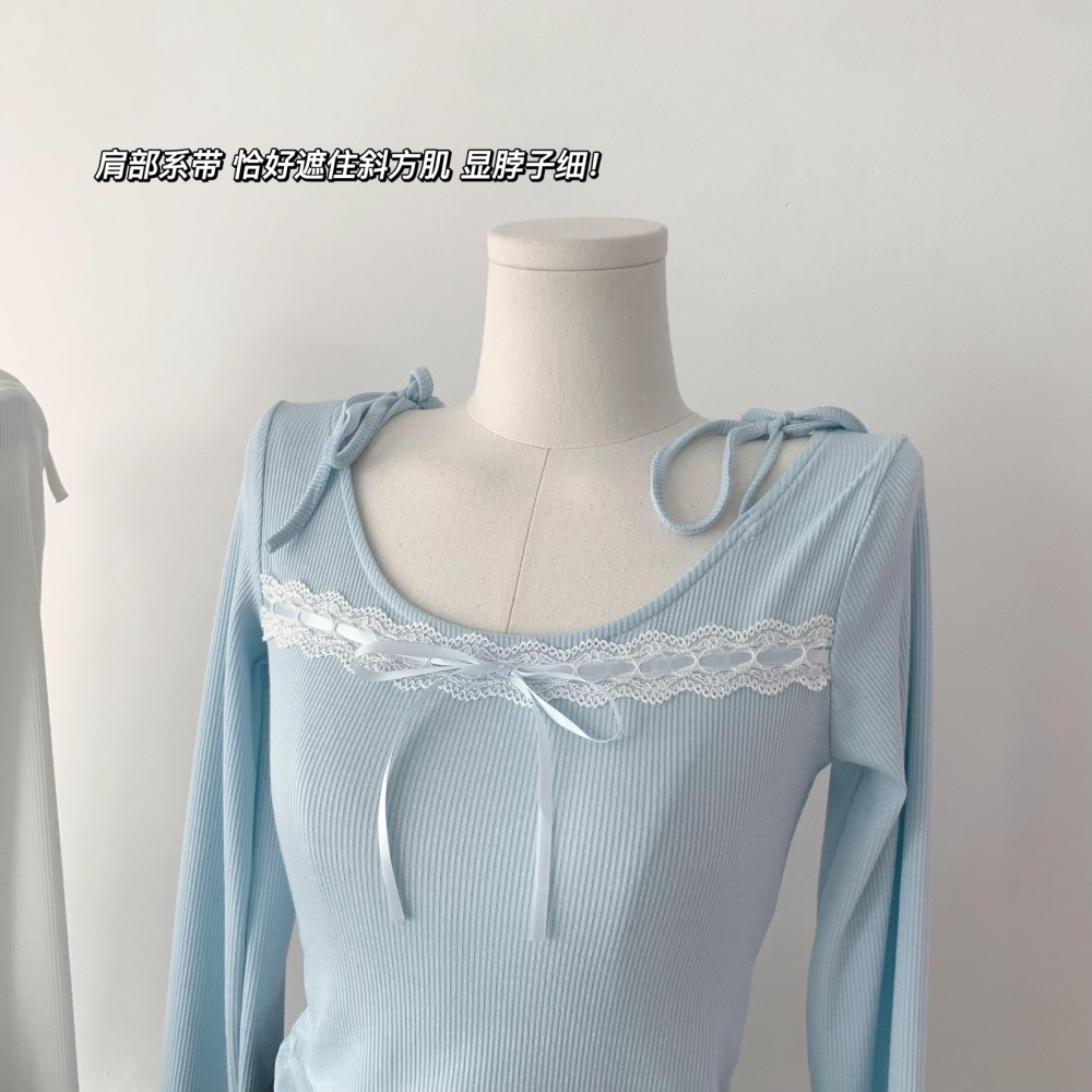 Ballet frenum unique tops short drawstring sweater for women