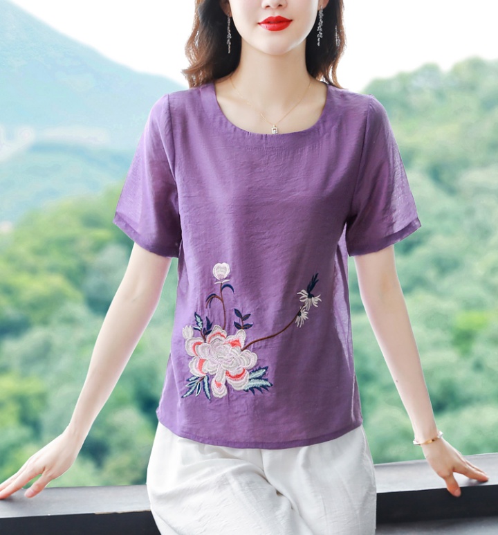 Summer liangsi loose tops cotton pure T-shirt