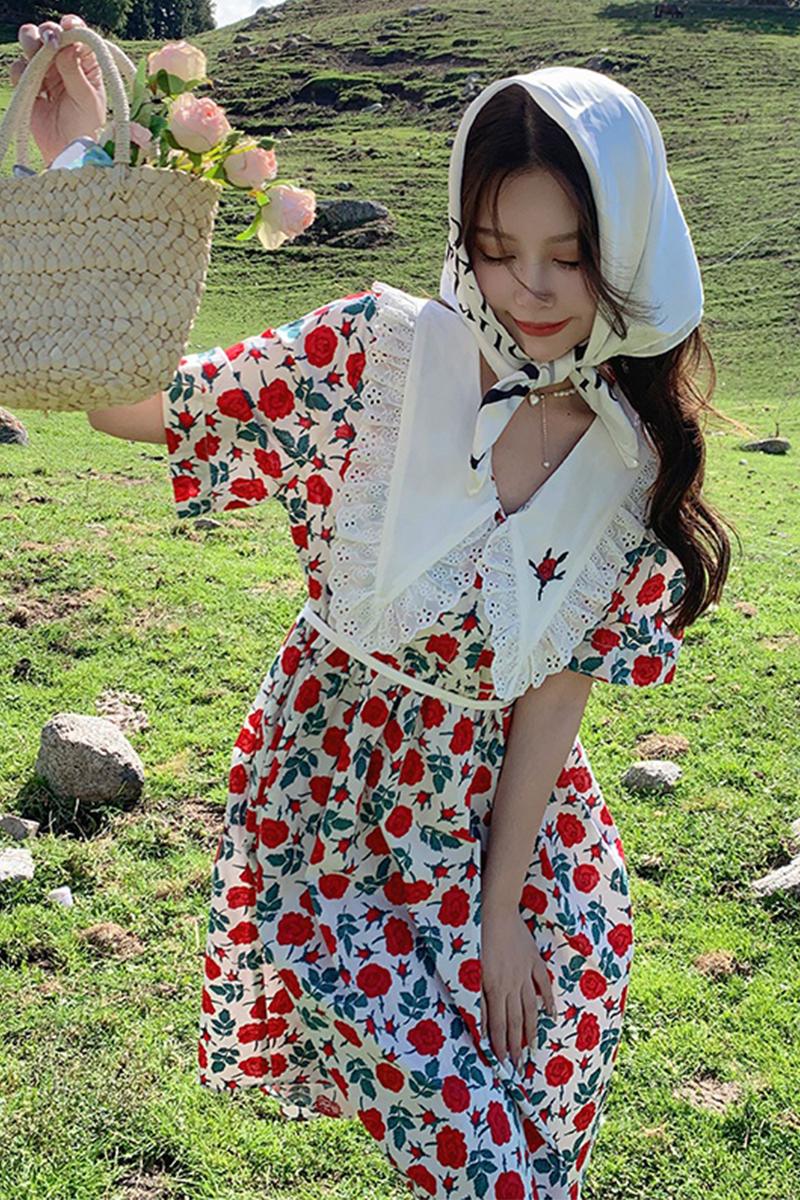 Casual Korean style large yard dress for women