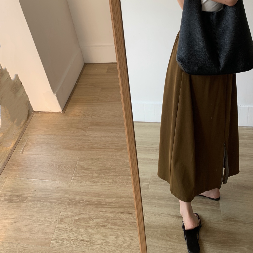 Long slim high waist pure drape skirt 2pcs set for women