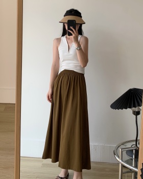 Long slim high waist pure drape skirt 2pcs set for women