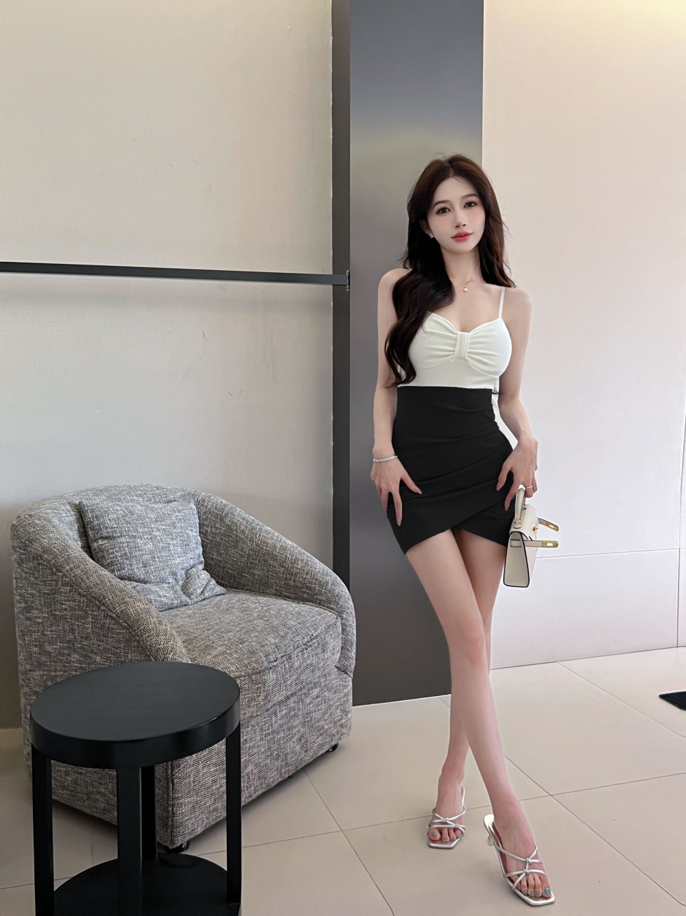 Summer sling package hip pure sexy dress